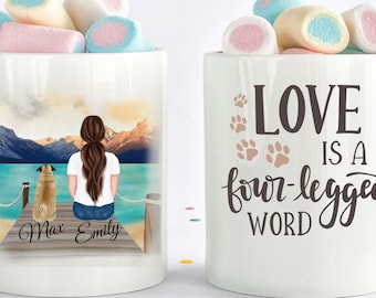 gepersonaliseerde hond moeder mok, hond moeder cadeau, hond moeder cadeau, hond lover cadeau, hond mok, hond moeder, hond koffie mok, geschenken voor hondenliefhebbers, vriendschap
