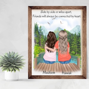 Custom Best Friend Gift, Friendship Print, Best Friend Gift, Sister Gift, Personalized Friend Gift, Custom Best Friend Portrait