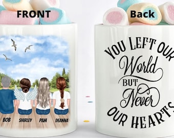 Gepersonaliseerde herdenkingscadeau voor moeder, rouwcadeau voor verlies van vader, dochter zoon sympathie cadeau, zus in liefdevolle herinnering mok, familie verlies