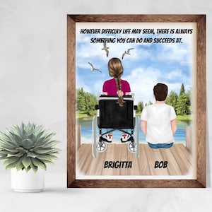 Usuario de silla de ruedas impresión digital, Silla de ruedas discapacitado Regalo de usuario, Parapléjico, Tetrapléjico, Regalo de silla de ruedas, Regalo de discapacidad, Regalo imprimible