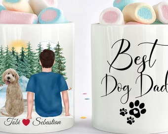 Personalisierter Hunde-Papa-Becher, Hunde-Vater-Kaffeebecher, Fell-Papa, Hundeliebhaber-Becher, Hunde-Papa-Geschenk, Hunde-Kaffeetasse, Hundegeschenke, individuelle Hundebecher, Freund