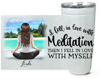 Namaste Tumbler, Yoga Lover Gift,  Chakra Meditation, Inspirational Coffee Mug, Gifts For Her, Gift Yoga Instructor Teacher, Namaste, Chakra