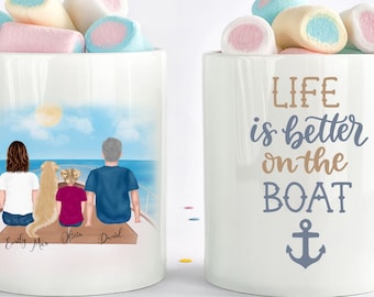 Familie Boot Gift, Aangepaste Boot Lovers Gift, Boot Kapitein, Boot Cadeau voor mannen, Boot Koffie Mok, Grappig Varen Mok, Grappige Boot Gift