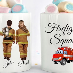 Firefighter Mug | Coworker Gift | Birthday Gift | Gift Ideas | Rescue Lives Together, Firefighter Gift, Fire Truck Gift, Fireman Mug,