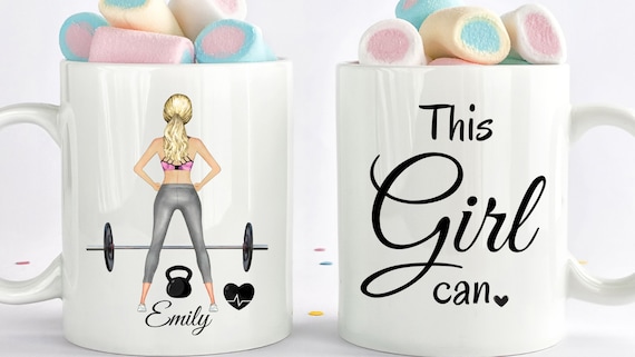 Personalized Workout Mug Just a Girls With Goals Personalized GYM Mug Gym  Lover Girl Coffee Mug Fitness Girl Mug Custom Gift Fitness Lovers 
