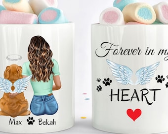 Custom Dog Memorial  Mug, Dog Loss Gift, Dog Lover Gifts, Personalized Dog Mom Mugs, Gifts For Dog Lovers, Dog Memorial Gift, Pet Loss Gift