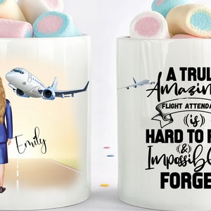 Personalized Flight Attendant Mug For Women - Flight Attendant Gift - Flight Attendant Christmas Gift - Cute New Flight Attendant Coffee Mug