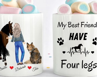 Dog Mom Mug, Dog Horse Gift, Dog Mother Gift, Horse Lover Gift, Horse Mother, Custom Horse Mug, Friend Horse Mug, Horse Gifts, Mothers Day