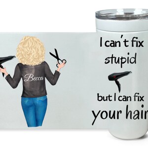 Personalized Hairdresser Gift, Hair Stylist Travel mug, Hairapist Mug, Christmas Tumbler for Hairstylist, Birthday Gift for Hair Dresser