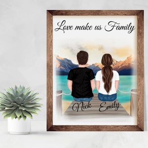 Custom Couple Print, Personalized Wedding Gift, Boyfriend Wall Art Gift,  Anniversary Date Gift, Custom Valentines Day Gift Couple, Husband