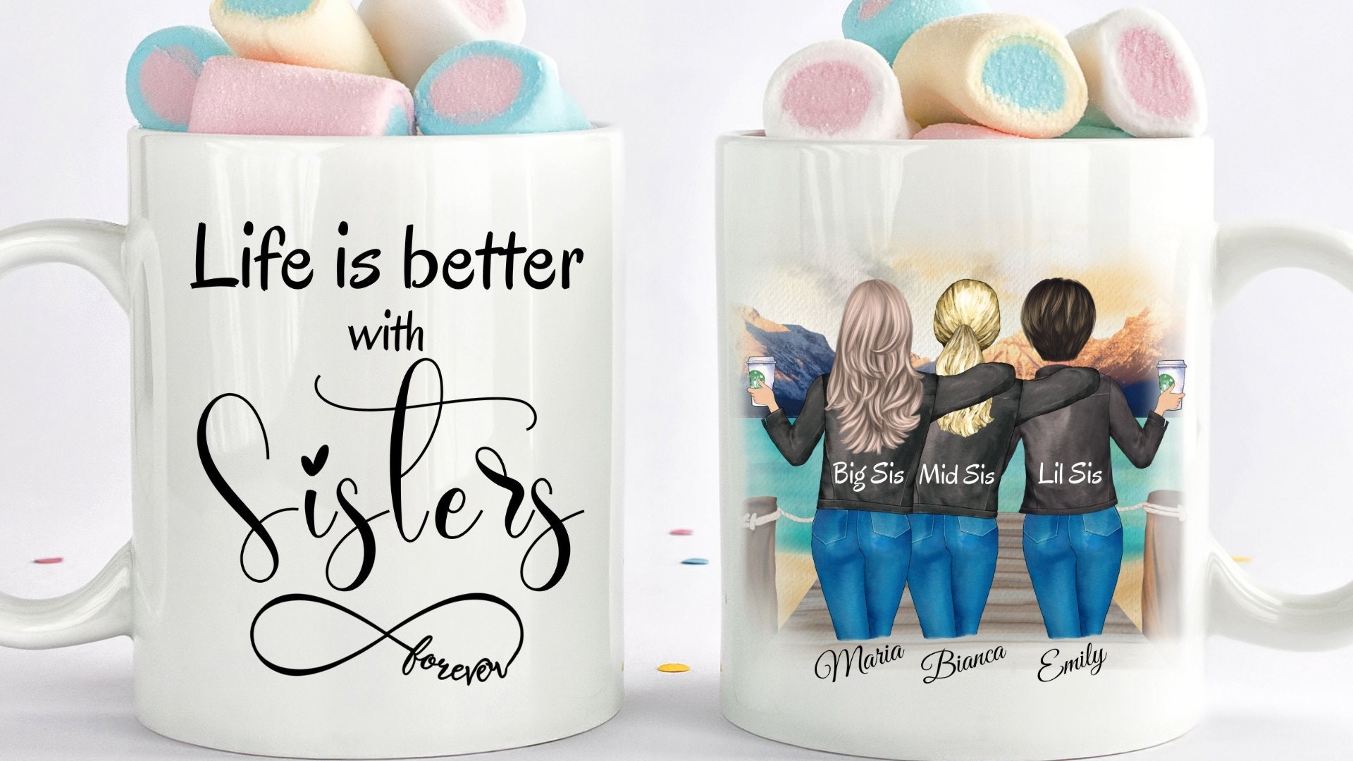 Life Is Better With Sisters Gift Best Friends Mug Friends Etsy
