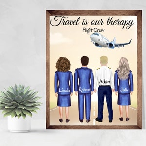 Retired Flight Attendant Wall Art, Flight Attendant Retirement Gift,  Flight Attendant Gift, Pilot Gift, Cabin Crew, Aviation Gift, Friends