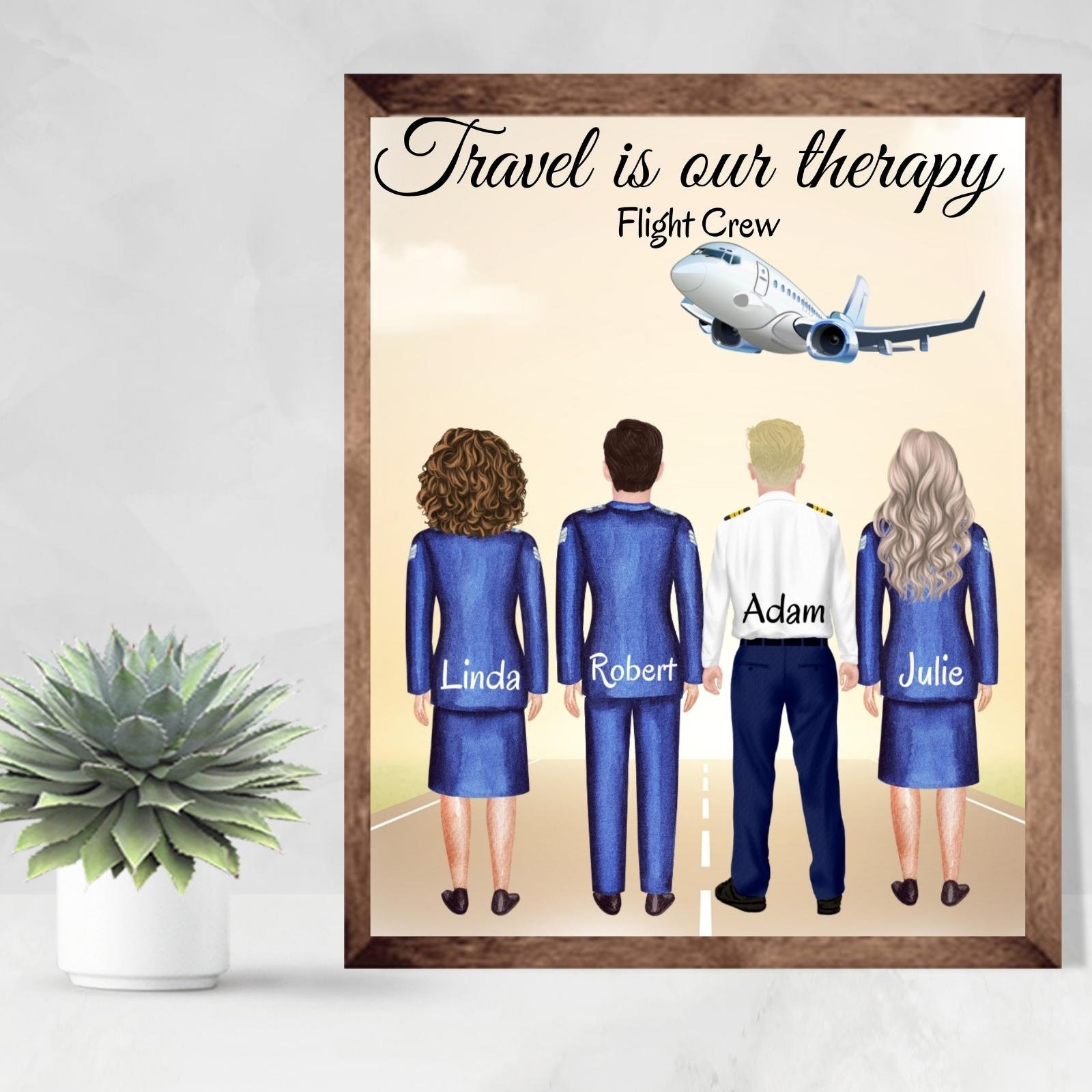 Retired Flight Attendant Wall Art, Flight Attendant Retirement