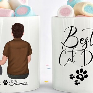 Personalisierte Katzentasse, Katzenliebhaber Geschenk, Bester Katzenvater aller Zeiten, Katzengeschenk für Männer, Personalisierter Katzenbecher, Geschenk für Katzenliebhaber, Katzenvater