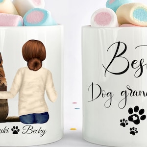 Aangepaste hond oma mok, hond grootmoeder mok, hond moeder cadeau, hond lover cadeau, hond moeder, hond koffie mok, geschenken voor hond liefhebbers, grootmoeder cadeau