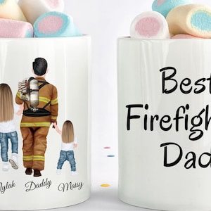 Firefighter Gift, Firefighter Father, Firefighter Dad, Fireman Dad Mug, Fathers Day Mug, Hero Dad, Christmas Gift for firefighter, Family