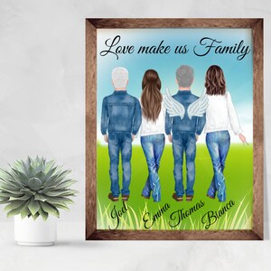 Family Character Print, Our Family,  Family Art, Home, Family Keepsake, Home Wall Decor, Personalized Family Portrait Illustration