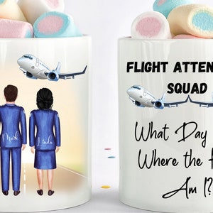 Personalized Funny Flight Attendant Gift, What Day Is It, Where The Hell Am I? Flight Crew Gift, Flight Attendant Life, Flight Attendant Mug