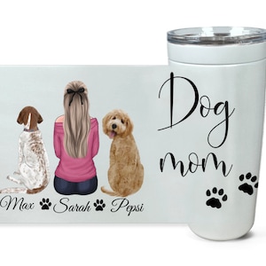 Personalized Dog Mom 20 Oz Tumbler, Dog Mom Mug, Gift For Dog Lover Mug, Dog Mom Gift, Dog Tumbler, Dog Gifts, 20 Oz Tumbler, Mother