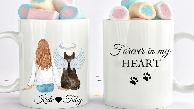 Custom Cat Memorial Mug Cat Loss Gift Cat Lover Gifts image 0