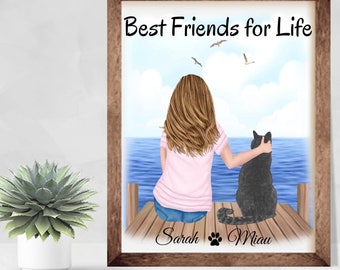 Personalized Cat Digital Print, Custom Cat Mom Print, Gifts For Cat Lovers, Print For Cat Mom, Cat Print, Cat Gift, Cat Mother Gift
