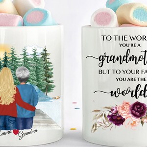 Grandmother And Daughter Mug, Grandmother Gift, Custom Mother Gift, Daughter Gift, Gift For Mother, Custom Family Gift, Nana Gift, Nana Mug
