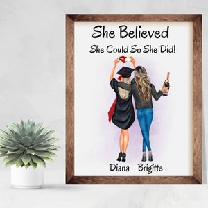 Graduation Gift For Your Best Friend, College Graduation Gift For Her, Friendship Gift, Phd Graduation Gift, Nurse Graduation Gift, Wall Art