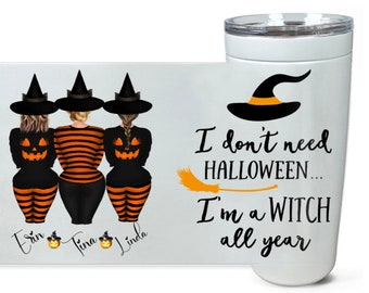 Caneca de bruxa de Halloween, caneca de Halloween personalizada, caneca de bruxa personalizada, copo de bruxa básico, caneca de outono, presente de Halloween, presente de aniversário de outono, bruxa