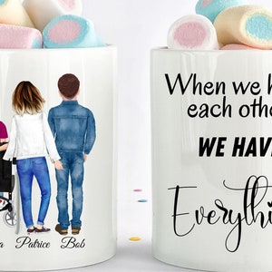 Wheelchair Mug, Disabled Wheel Chair User Gift, Paraplegic, Quadriplegic, Paraplegia, Family Mug, Custom Family Gift, Moving Out Gift
