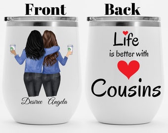 Regalo De Primo Más Vendido, Regalos De Cumpleaños De Primos, Vaso De Vino Personalizado, Regalo Para Primos, Regalo De Primo, Regalos De Primo, Tazas De Hermanas