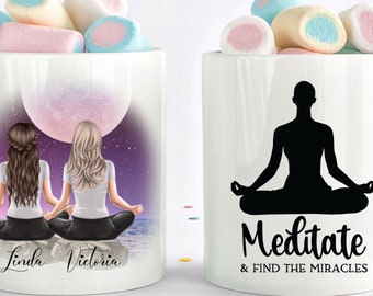 Tazza yoga personalizzata, regalo per la festa della mamma dalla figlia, tazza yoga, regalo yoga regalo migliore amico, io amo lo yoga, regalo insegnante di yoga, regalo Namaste