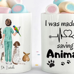 Personalized Animal Veterinarian Mug, Vet Gift, Dog Cat Mug, Horse Cow Vet, Vet Tech, Birthday, Veterinarian Gift, Doctor Of Veterinary