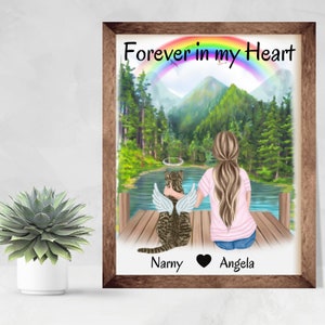 Cat Memorial Print, Cat Memorial Gift, Cat Gift, Personalized Gift, Cat Lovers Gift, Cat Loss, Cat Sympathy Gift, Cat Condolence Gift