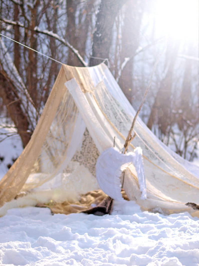 Boho meditation vintage Gypsy lace crochet tent bed canopy Etsy
