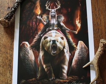 Viking Witch A3 signed print