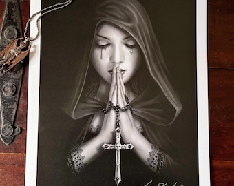 Gothic Prayer A3 signed print