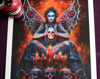 Skull Fairy A3 signed print