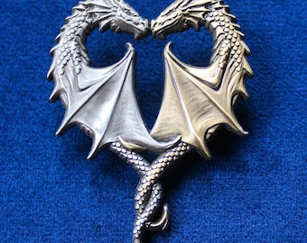 Dragon Heart Sculpted Metal Pin Badge