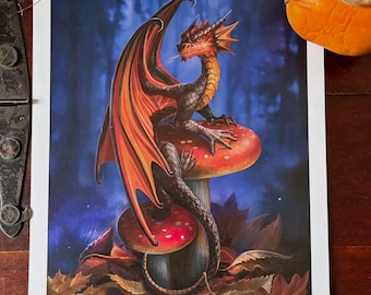 Mushroom Dragon A3 signed print