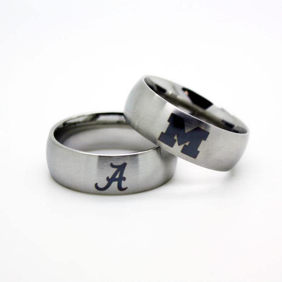 College Wedding Band Custom Officially Licensed Ncaa Etsy