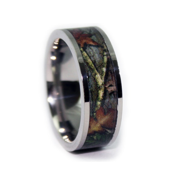 Men S Brown Camouflage Real Tree Carved Antler Camo Titanium Ring Special Offer Retail Camouflage Wedding Rings Titanium Rings For Men Mens Camo Wedding Bands