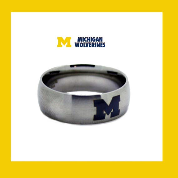 Michigan Wolverines Wedding Band Custom Officially Licensed Etsy Michigan Wolverines Wedding Band Custom Officially Licensed Etsy