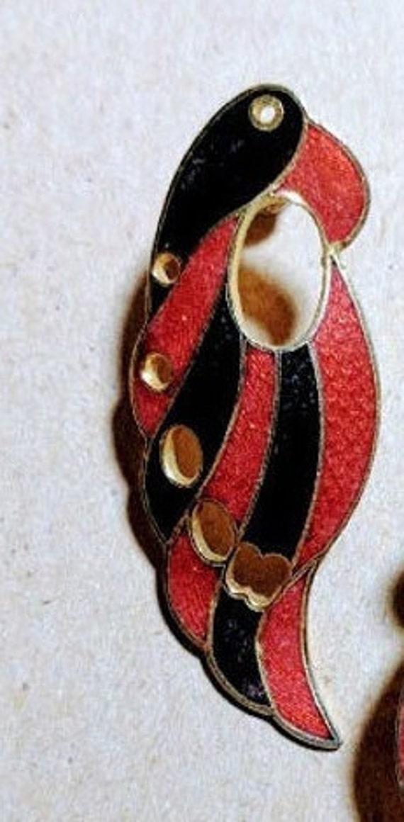 Earrings Pierced Vintage 1970s Post Studs Cloison… - image 7