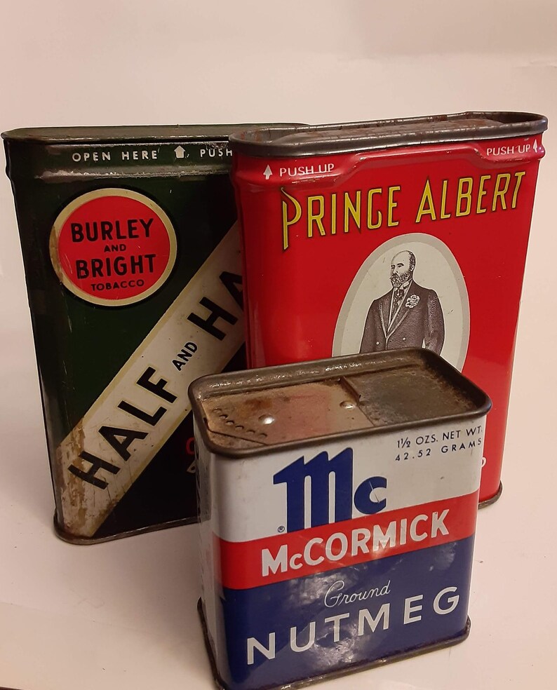 Tins Vintage McCormick Nutmeg Spice Prince Albert Tobacco Half Etsy