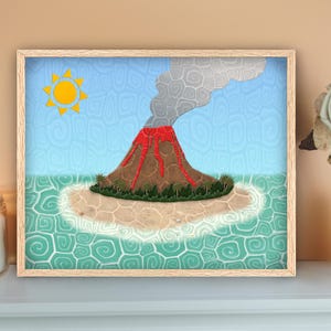 Volcano Clay Art Print