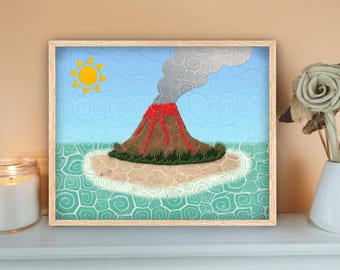 Impressão artística em argila vulcânica