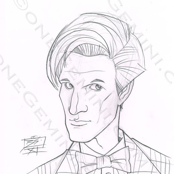 DOCTOR WHO - Eleventh Doctor Sketches - by official an Doctor Who artist