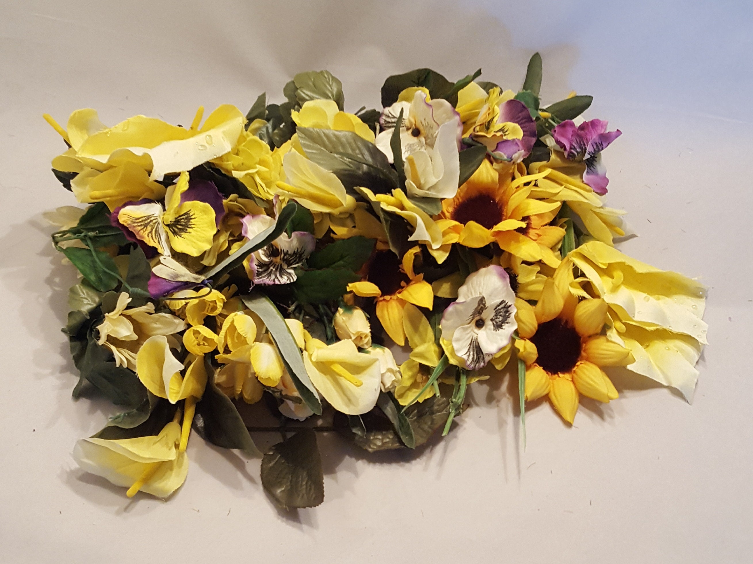 Large Lot 40 Mixed Bouquet Yellow Silk Flowers Springtime Etsy