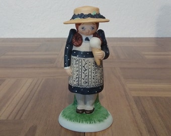 Maggie County Fair Collection 1983 Christina Mae Risley Enesco collectable figurine country girl with ice cream cone blue dress straw hat