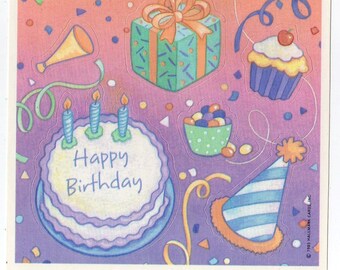 Sticker Square Sticker Sheet Vintage Mrs Grossman Birthday Cake Sticker From 1988